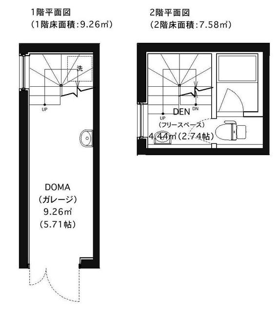間取り図／１Ｆにはバイク駐輪可能