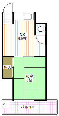 間取り図／風呂なしトイレ付きの１ＤＫです