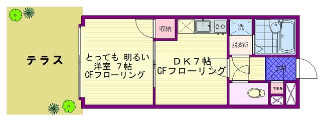 間取り図／バス・トイレ別　人気の１ＤＫ