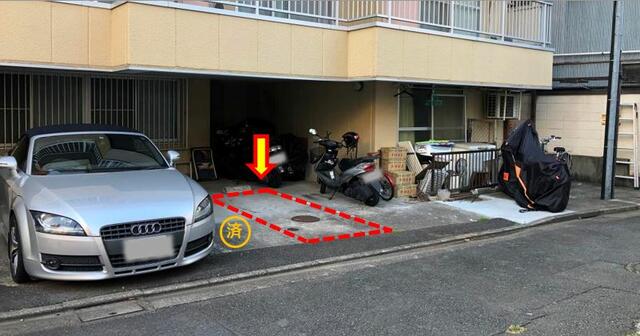 バイク置場１台分空有（月額１１，０００円）・敷金１ヶ月分