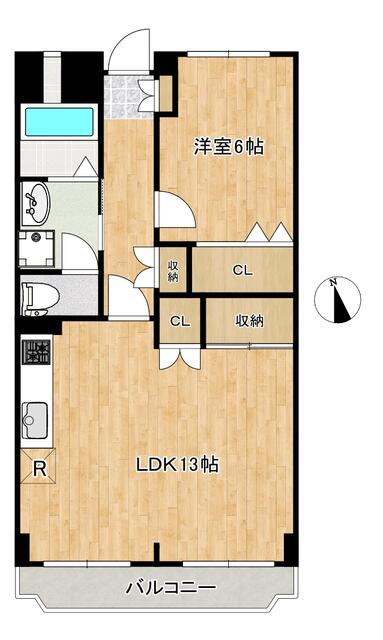 間取り図／南向きの明るい１ＬＤＫ
