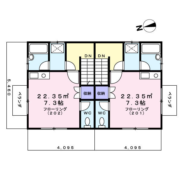 間取り図／２０１　南にバルコニーのあるお部屋