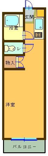 間取り図／バストイレ別の日当良好１ＤＫ！