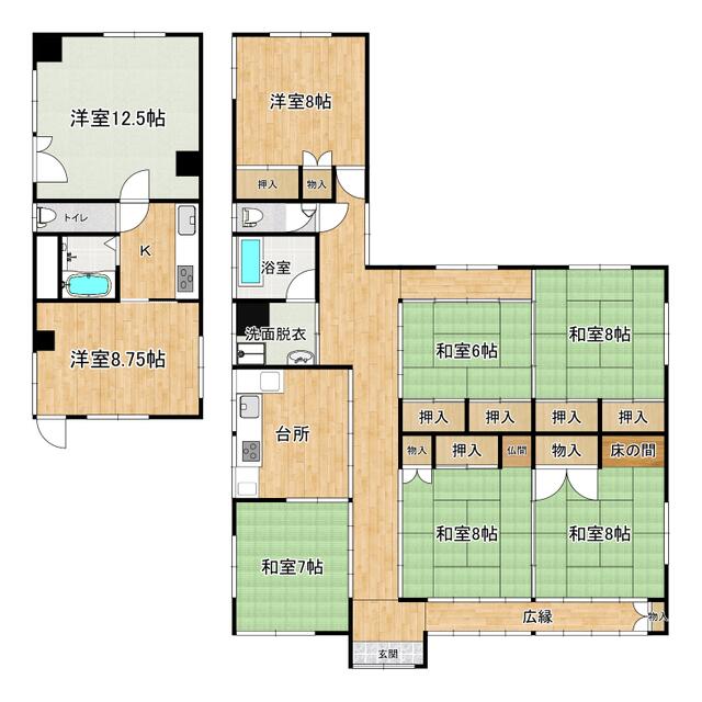 宮城県塩竈市の一戸建て | 1080万円 | 6DK | 251.34m² | Akiyama house finder