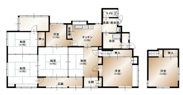 detached 宮城県遠田郡涌谷町上郡字北大窪 地図を見る