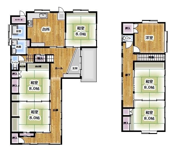 福島県郡山市の一戸建て | 2400万円 | 6DK | 417.98m² | Akiyama house finder