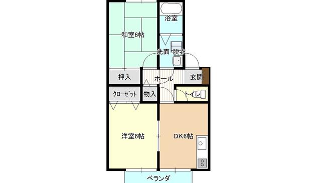 間取り図／２ＤＫ（和６　洋６　ＤＫ６）