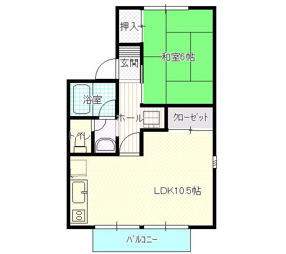 間取り図／１ＬＤＫ（和６　ＬＤＫ１０．５）