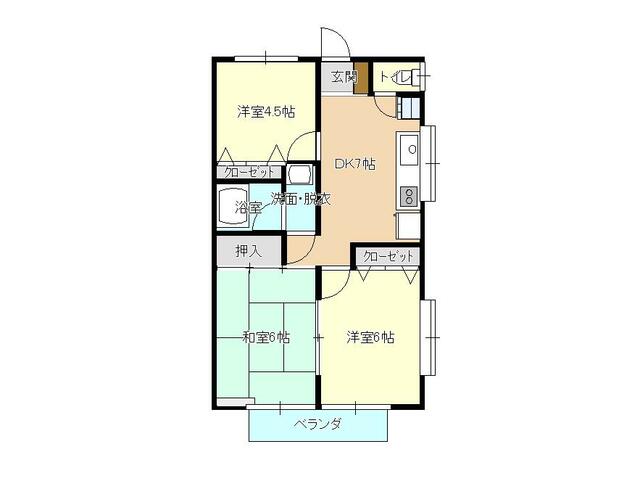 間取り図／３ＤＫ（和６洋６洋４．５ＤＫ７）