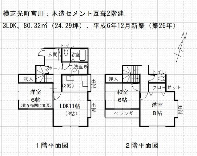 detached 千葉県山武郡横芝光町宮川 地図を見る