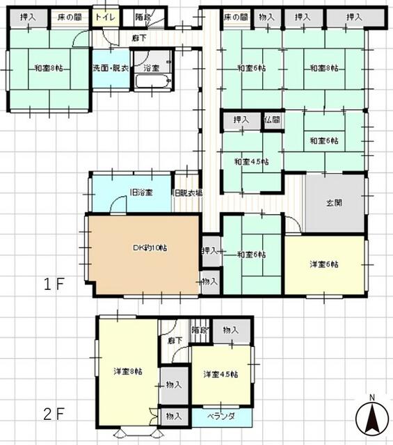 おおよその間取り図です。現況と異なる場合は現況を優先とします