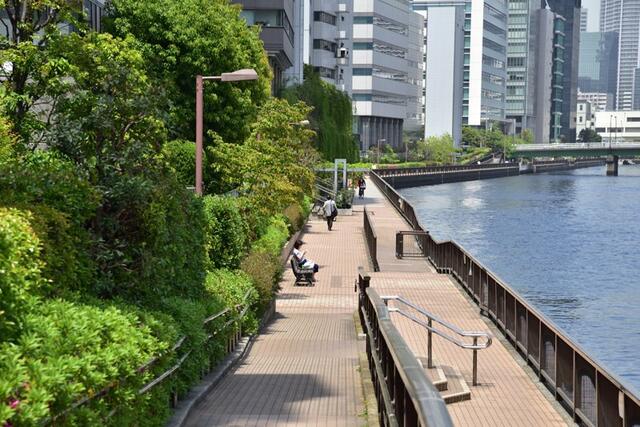 芝浦運河沿緑地 (886m)