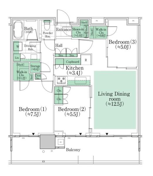 間取り図／間取りが機能的です