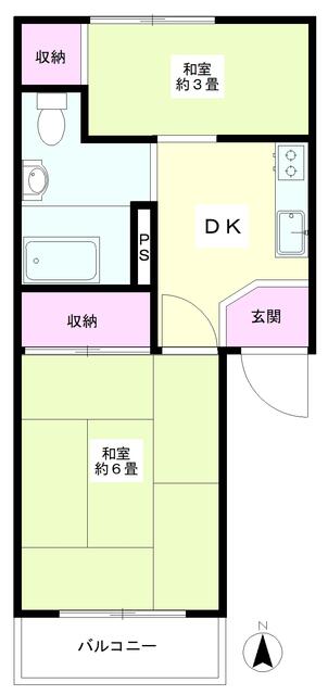 間取り図／和室２室の２ＤＫタイプ♪