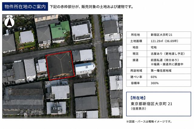 区画図／※北側私道となります。