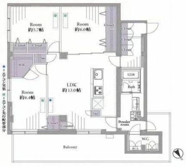 間取り図／コミュニケーションを育むリビングを軸にした設計