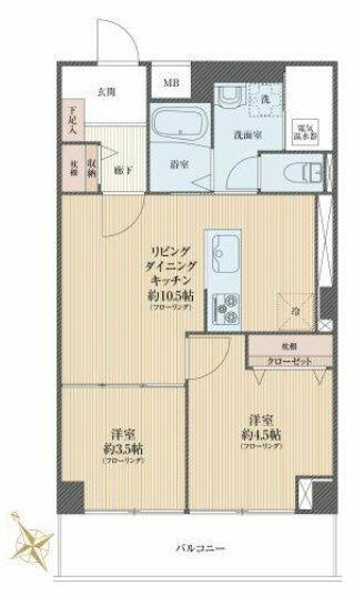 間取り図／スムーズな水回り動線でお掃除も一気に終了