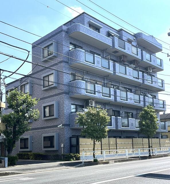 現地（外観）／セザールマンションならではのライトブルー色タイル張り（小金井