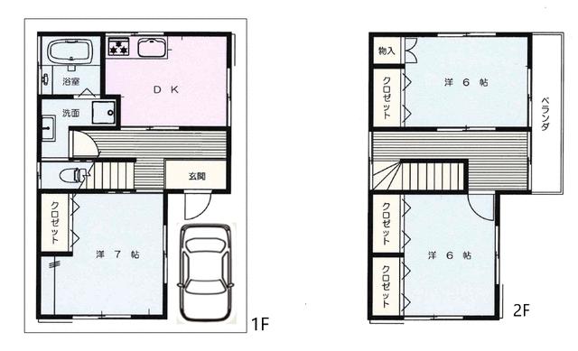 間取り図／間取３ＤＫ＋カースペース付（車種限定）