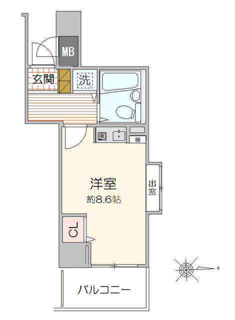 間取り図／１Ｒ　２５．３２㎡