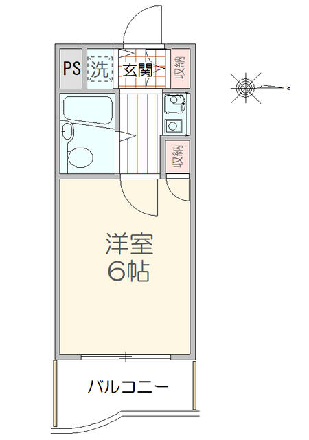 間取り図／１６．６４㎡　１Ｋ