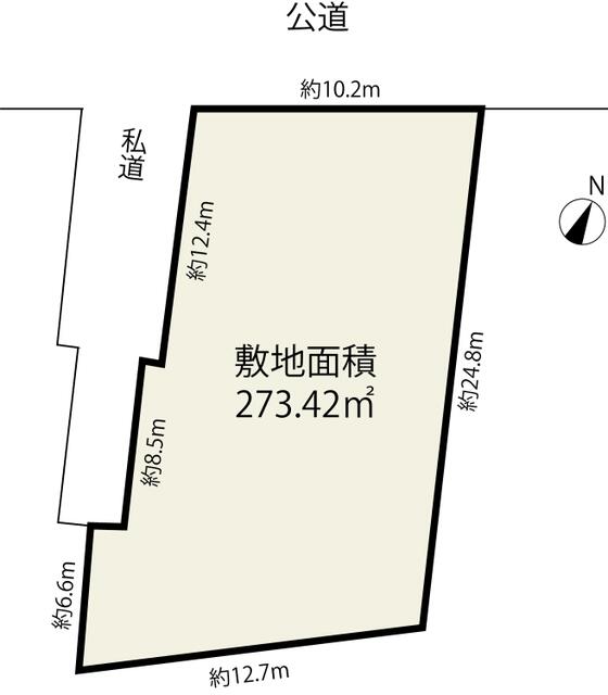 間取り図／開放感あふれる６ｍ公道に面した８２坪超のお土地。