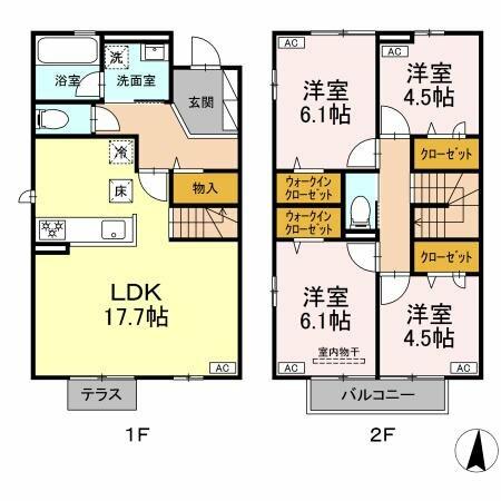 トイレ2ヶ所　駐車場1台付（EV可）　インターネット無料　ペ