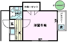 間取り図／洋室６帖！キッチン！シャワー！トイレ！