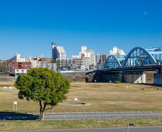 多摩川丸子橋緑地 (1,220m)