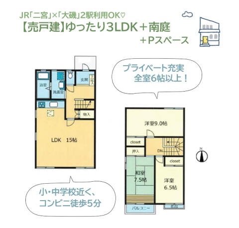 神奈川県中郡大磯町の一戸建て | 2680万円 | 3LDK | 176.76m² | Akiyama house finder