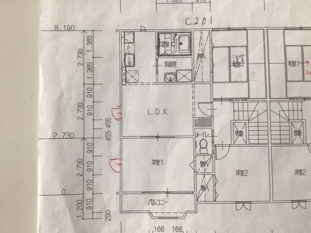 間取り図／Ｃ２０１間取り写真　全て洋室です。１階の玄関から内階段を経て