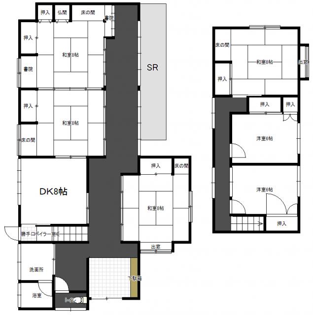 石川県加賀市の一戸建て | 250万円 | 6DK | 238.05m² | Akiyama house finder