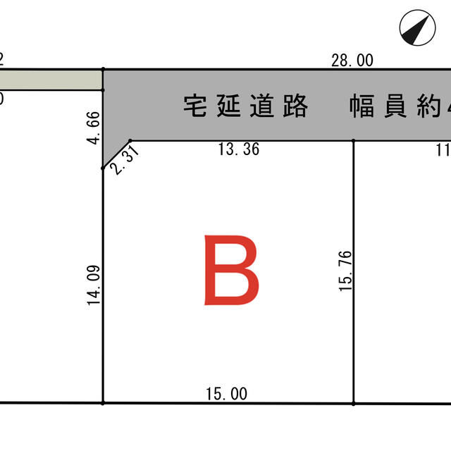区画図／諏訪市豊田文出（渋崎）　全３区画分譲地　Ｂ区画
