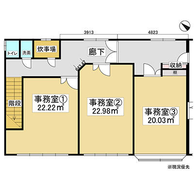 間取り図／茅野市ちの上原　宗和テナント　２階フロア