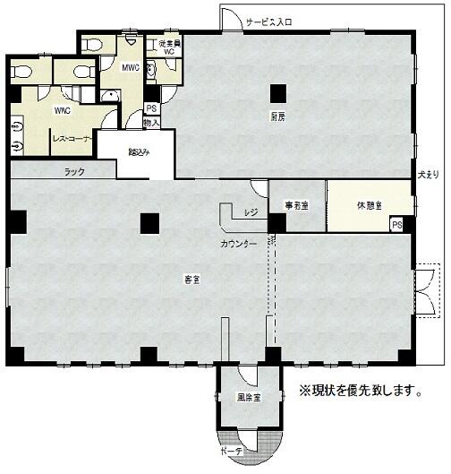 間取り図／店舗平面図　鉄筋コンクリート造