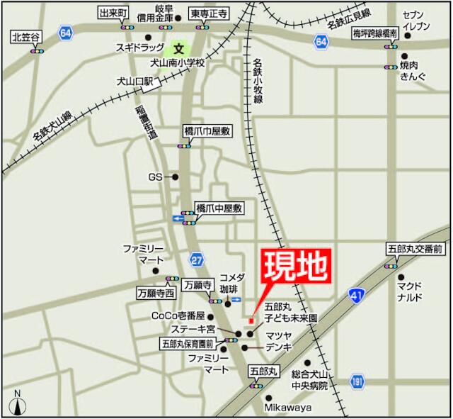 detached 愛知県犬山市大字五郎丸字上前田 地図を見る