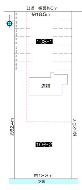 間取り図／１０８番１：宅地４９９．９９㎡　土地・建物４５００万円、１０