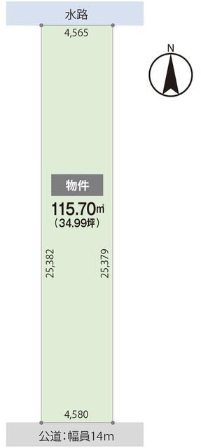 区画図／南道路に面した整形地