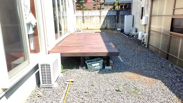 １階にあります、ウッドデッキです。／撮影日2025-08-29