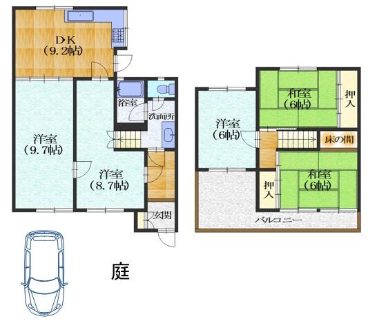 京都府乙訓郡大山崎町の一戸建て | 1999万円 | 5DK | 118.48m² | Akiyama house finder