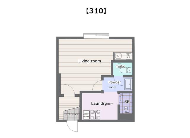 間取り図／洗顔、歯磨き、ヘアセット、そしてトイレ。朝の準備も一気に終了