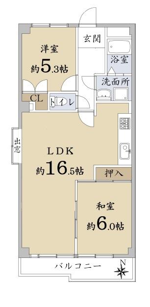 間取り図／賃貸中　オーナーチェンジ　利回り５．１７％