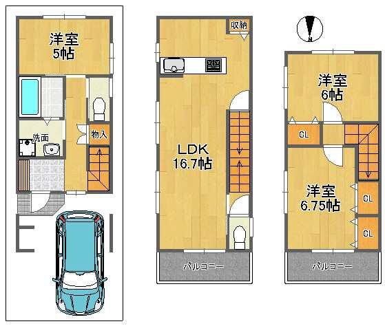 detached 大阪府四條畷市雁屋北町