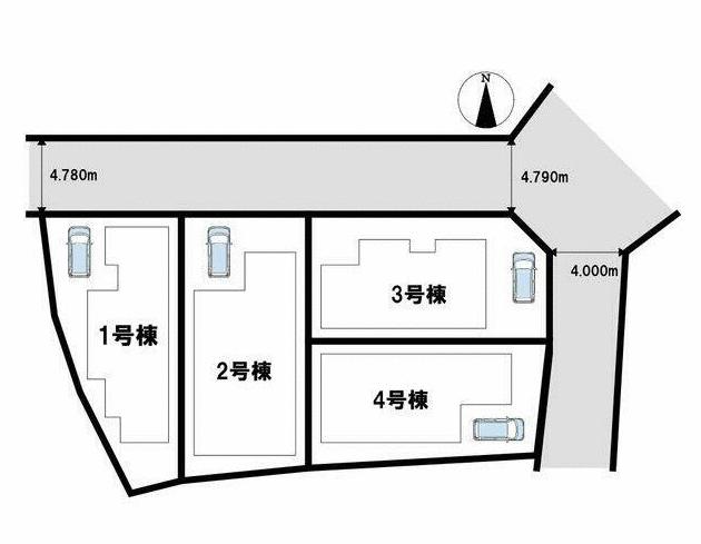全４区画　堂々完成済み　残２区画　本件３号地