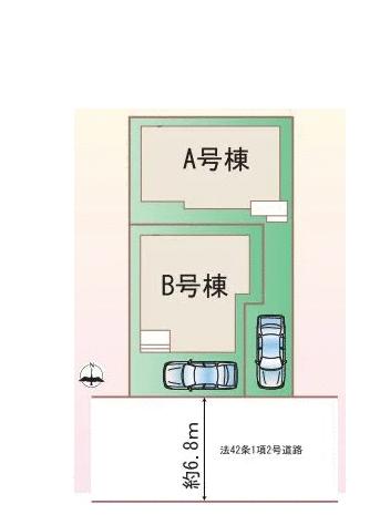 全２区画　堂々完成済み　本件Ｂ号地　　Ａ号地　土地面積９４．