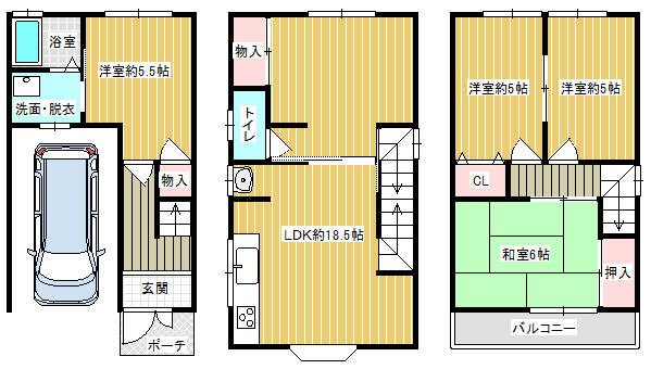 １９９７年（平成９年）２月建築の鉄骨造３階建。　２０１８年（