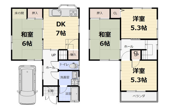 引き戸の開閉で、開放感ある大部屋使いからゲスト用の客間にチェ
