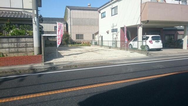現地土地／県道（旧浜国道）に面する整形地