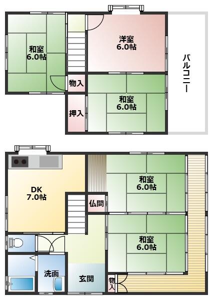 兵庫県加古川市の一戸建て | 550万円 | 5DK | 100.07m² | Akiyama house finder