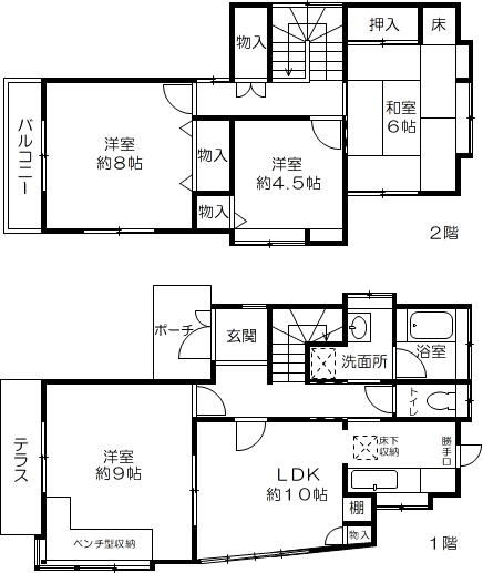 兵庫県神戸市の一戸建て | 850万円 | 4LDK | 109.72m² | Akiyama house finder